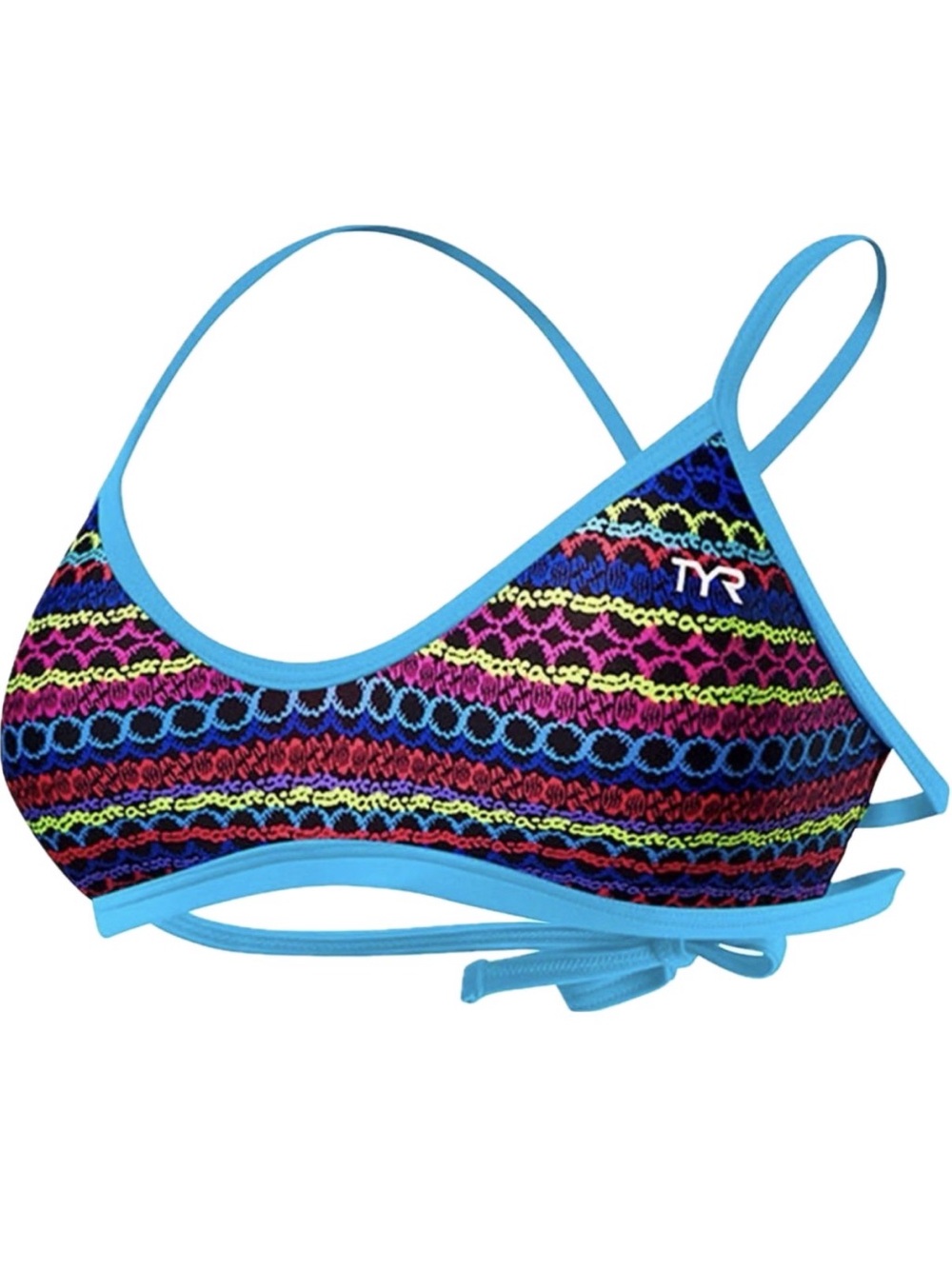 TYR Morocco Mojave Colorful Playful Bikini Top Blue Pink XS